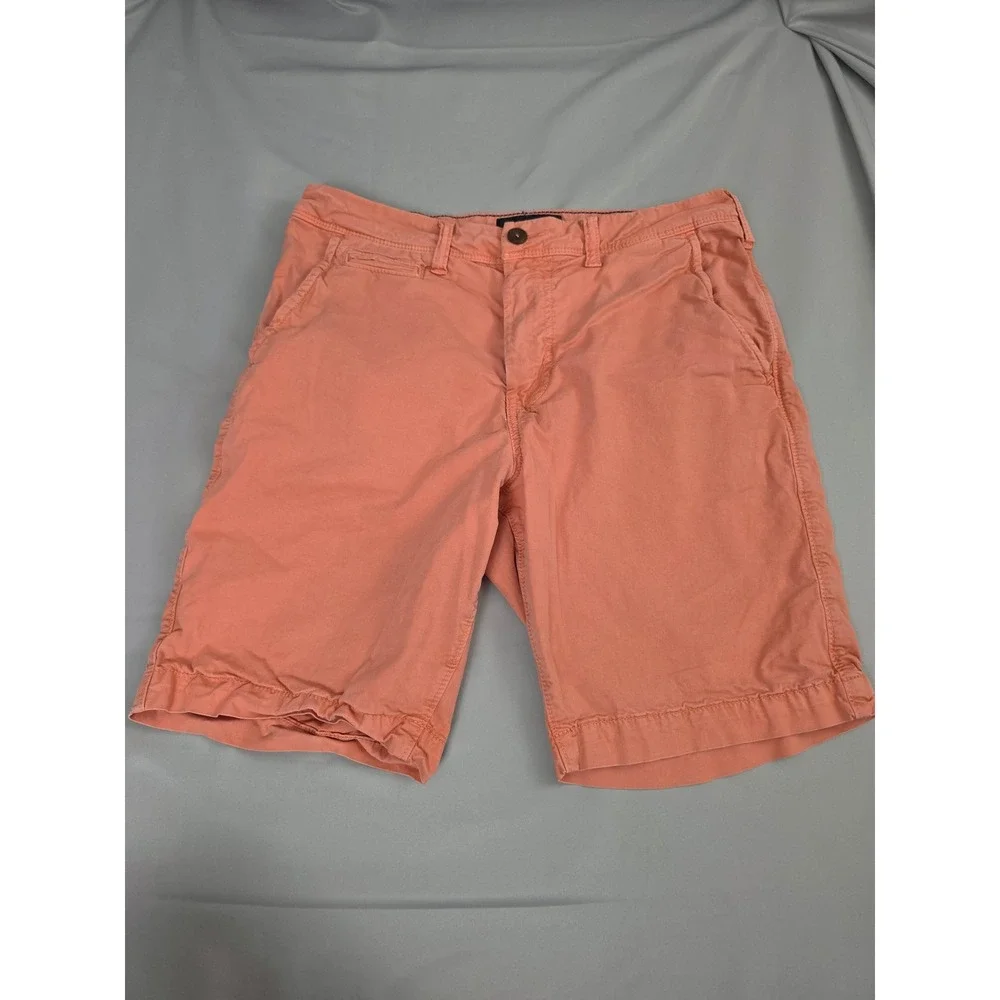 American Eagle Next Level Flex Chino Shorts Mens 31 Salmon Pink Coral 8in Inseam